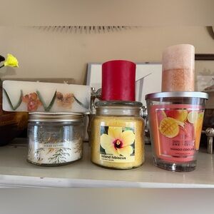 Lot of six (6) New & Used Scented Candles (Bellevue, Chesapeake Bay, & More)